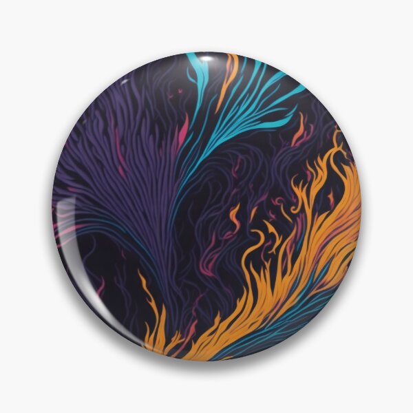 Item preview, Neon Flame Batik: Futuristic Chromatic Waves on Black designed and sold by cocomikozza.