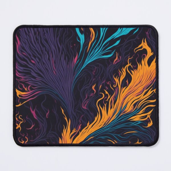 Item preview, Neon Flame Batik: Futuristic Chromatic Waves on Black designed and sold by cocomikozza.