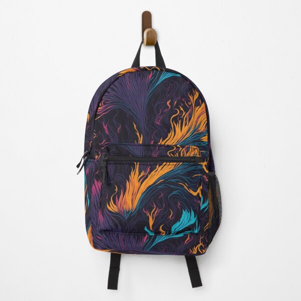 Item preview, Neon Flame Batik: Futuristic Chromatic Waves on Black designed and sold by cocomikozza.