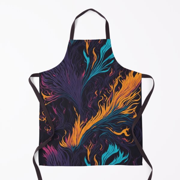 Item preview, Neon Flame Batik: Futuristic Chromatic Waves on Black designed and sold by cocomikozza.