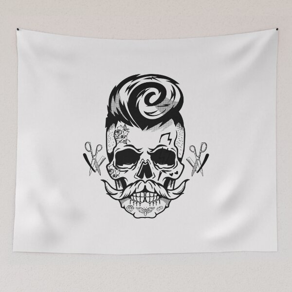 Item preview, barber skull designed and sold by AdyKurniawan.