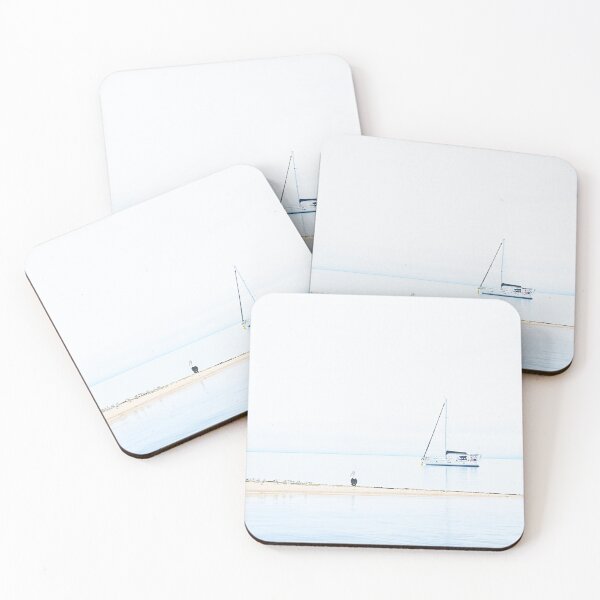 Item preview, Sailing Boat, pelican and seagulls, Bongaree Beach, Bribie Island, Queensland  designed and sold by Liza Clements Photographic.