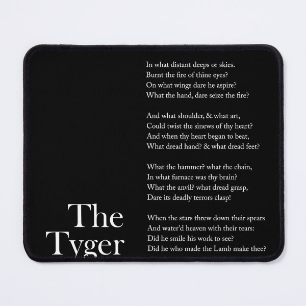 Item preview, The Tyger - William Blake Poem - Literature - Typography Print 2 - Black designed and sold by Studio Grafiikka.