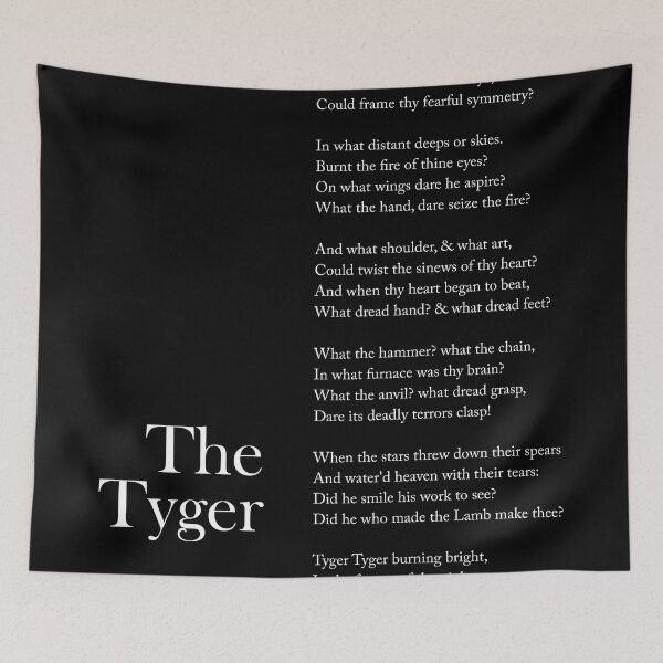 Item preview, The Tyger - William Blake Poem - Literature - Typography Print 2 - Black designed and sold by Studio Grafiikka.