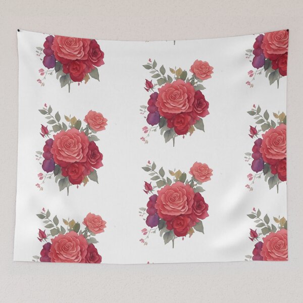 Item preview, Burgundy roses bouquet watercolor style. designed and sold by Jayjaynaenae.