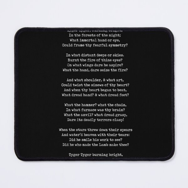 Item preview, The Tyger - William Blake Poem - Literature - Typewriter Print 2 - Black designed and sold by Studio Grafiikka.