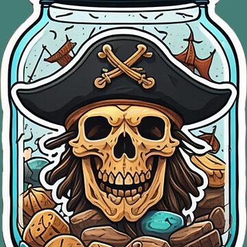 Pirate Art Sticker for Sale by NLDStudios