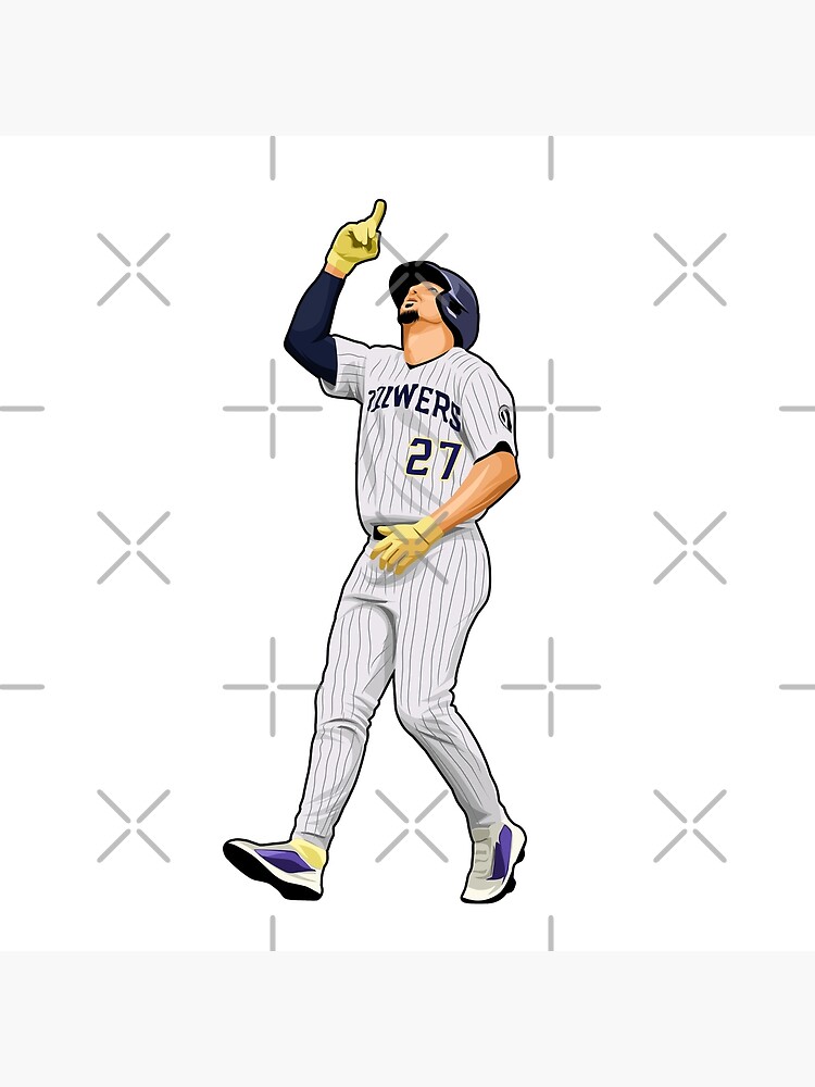 Willy Adames Baseball Paper Poster Brewers 2 - Willy Adames