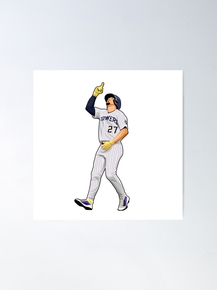 Willy Adames Baseball Paper Poster Brewers 2 - Willy Adames - Sticker