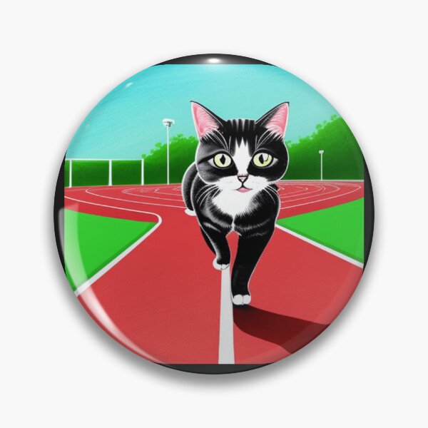 Item preview, Drawing of a cat on a running track designed and sold by cesavision.