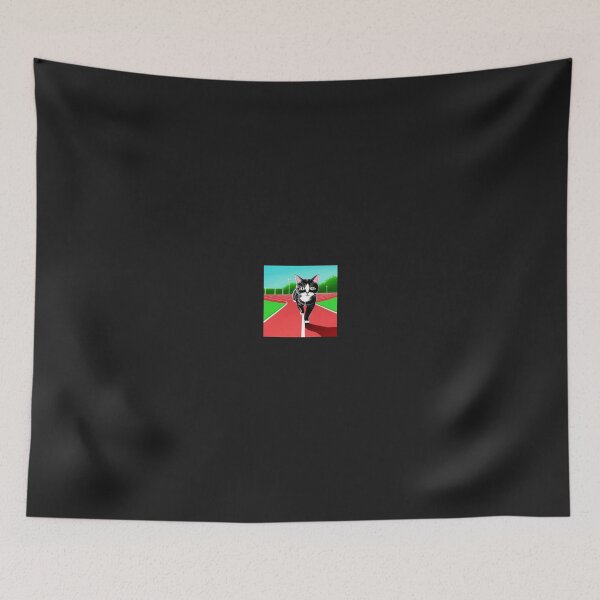 Item preview, Drawing of a cat on a running track designed and sold by cesavision.