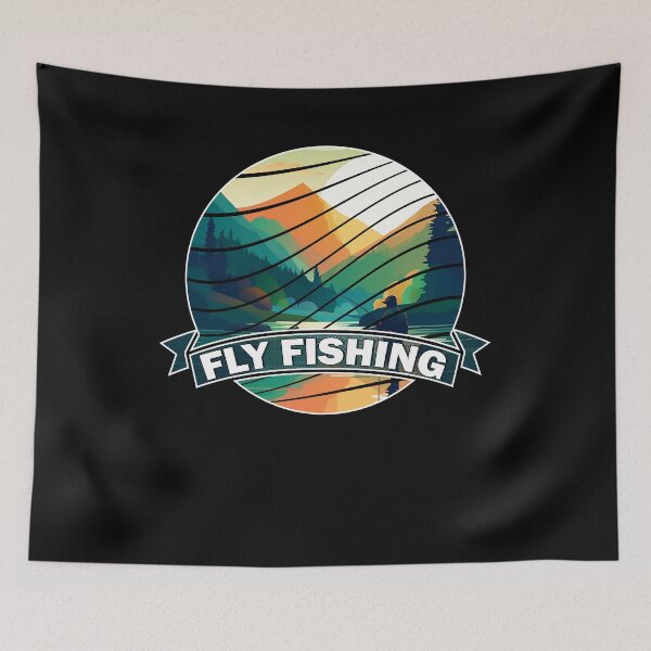 Item preview, Trout Fishing in the River Vintage Inspired Fly Fishing Art designed and sold by Cedinho.