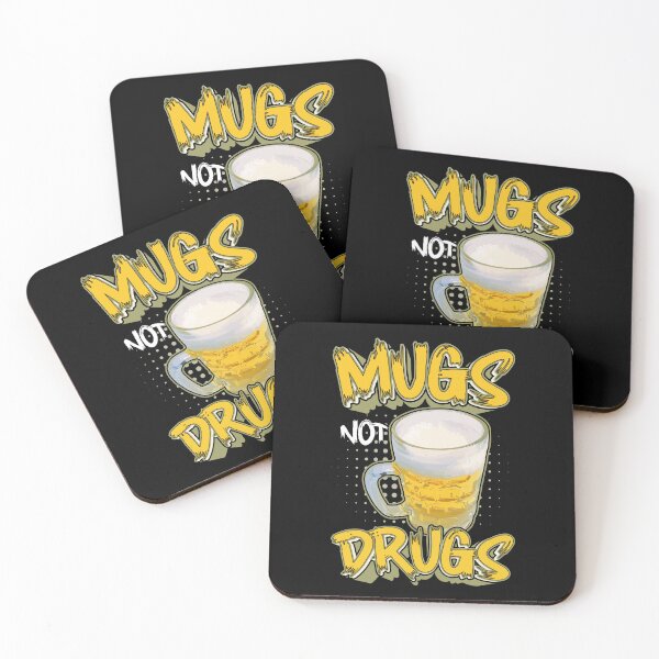 Item preview, mugs not drugs, funny shirt, humor tshirt, beer, whisky, alcohol, parties, bar designed and sold by kriko.