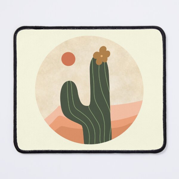 Item preview, Minimalist Boho desert flowering cactus round sticker designed and sold by DozyJov.