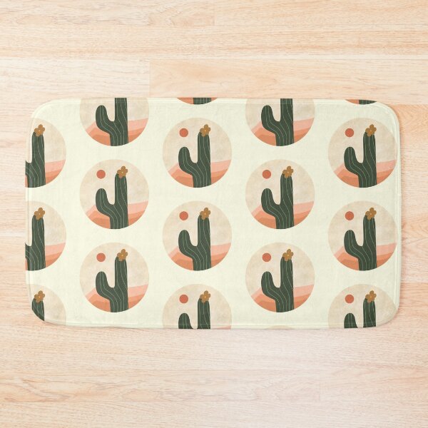 Item preview, Minimalist Boho desert flowering cactus round sticker designed and sold by DozyJov.