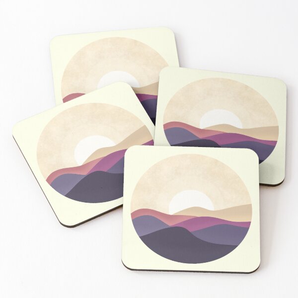 Item preview, Minimalist sky and desert sunrise round sticker designed and sold by DozyJov.
