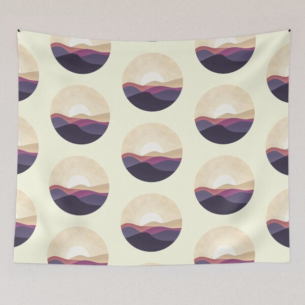 Item preview, Minimalist sky and desert sunrise round sticker designed and sold by DozyJov.