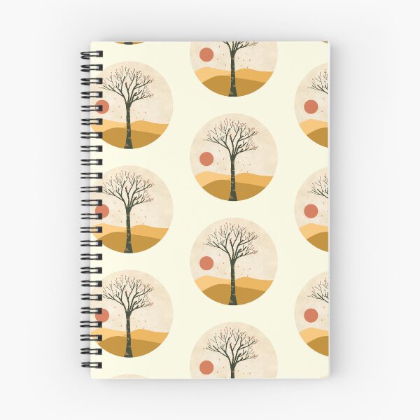 Item preview, Minimalist boho tree with falling petals on a desert sticker designed and sold by DozyJov.