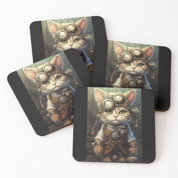 Item preview, cool cat wearing goggles wearing Cool clothes with bracelets,adventurous look,cat, animals, cap, cartoon, beautiful, cute, personification, kittencat, kittenkitty designed and sold by Hermossa-Art.