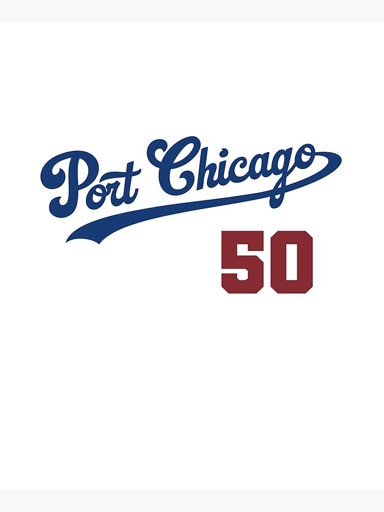 Thumbnail 6 of 6, Apron, Port Chicago 50 Graphic (Royal Blue/Red) designed and sold by PortChicago.
