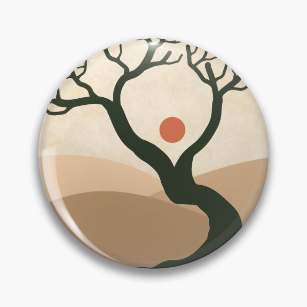 Item preview, Minimalist boho dead tree on a desert sticker designed and sold by DozyJov.