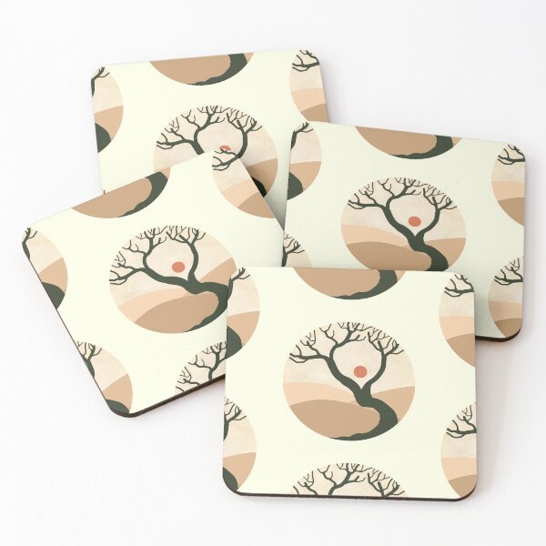 Item preview, Minimalist boho dead tree on a desert sticker designed and sold by DozyJov.