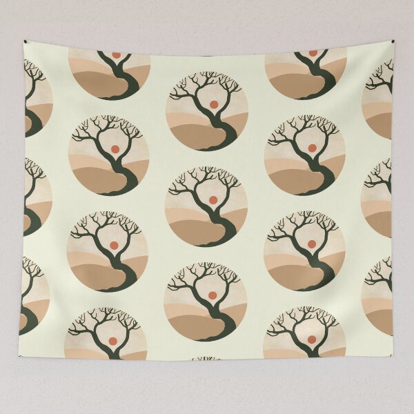 Item preview, Minimalist boho dead tree on a desert sticker designed and sold by DozyJov.