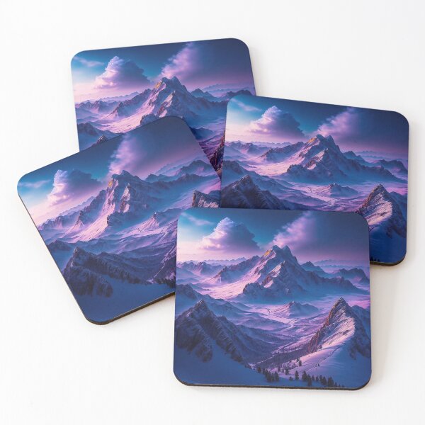 Item preview, An Aerial View of Jagged Mountain Ranges Covered in Snow and Clouds, Ai Generated Art designed and sold by AiGens.