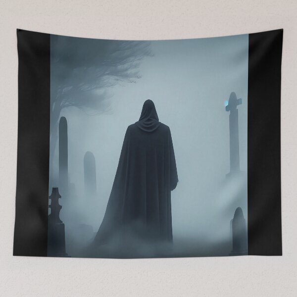 Item preview, a ghost in foggy cemetery designed and sold by Pride-Casuals.