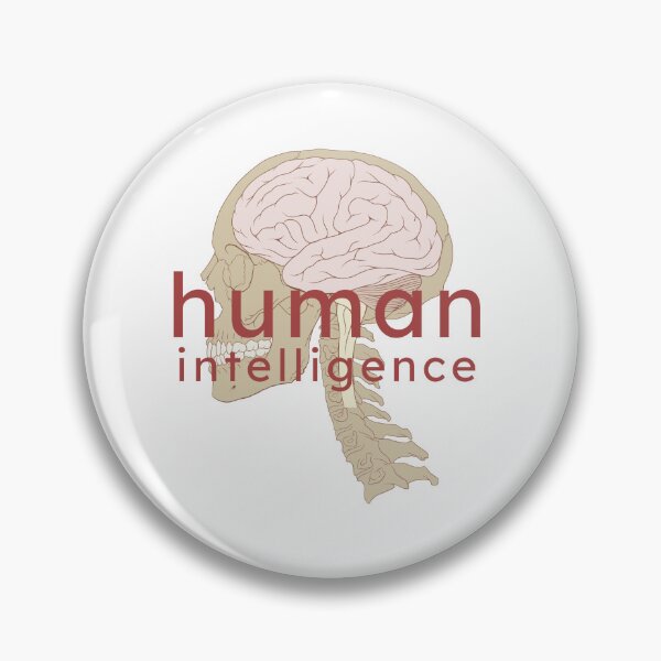 Item preview, Human intelligence with brain and skull, anti-AI, say no to artificial intelligence designed and sold by wondertree.