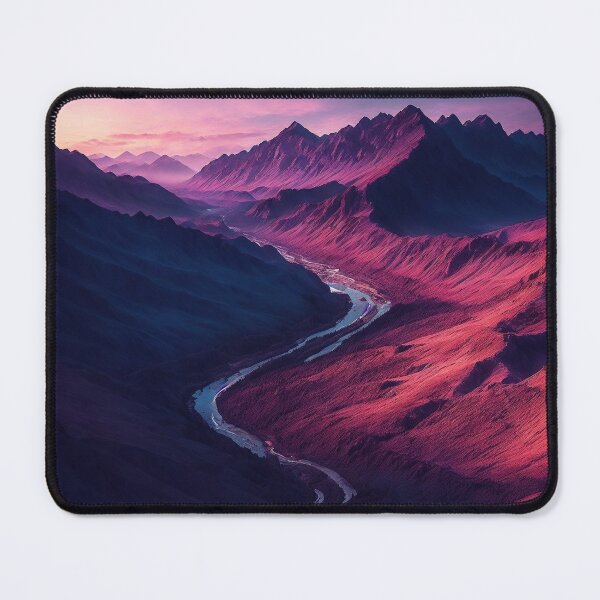 Item preview, Aerial View of a Valley Nestled in Between Mountain Ranges, Ai Generated Art designed and sold by AiGens.