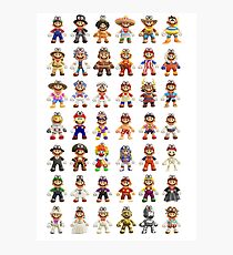 Super Mario Odyssey All Outfits Xtra Large for Individual Stickers Photographic Print