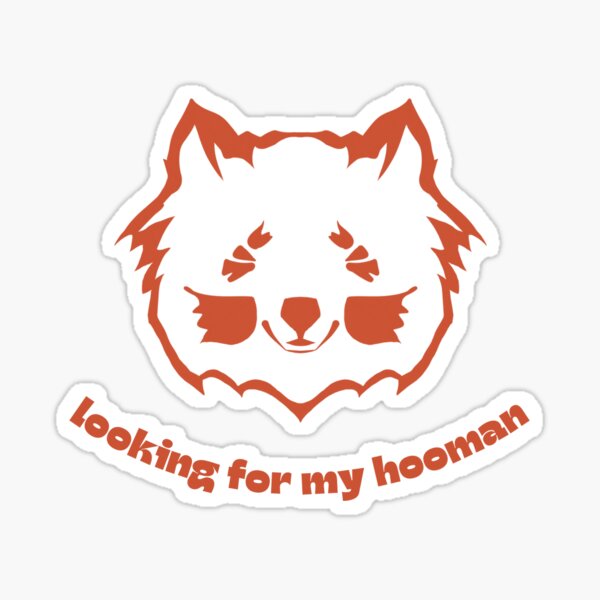 Dog Lover Pet Art Cute Design Chill Fun Vibe Orange Minimalist Design Sticker