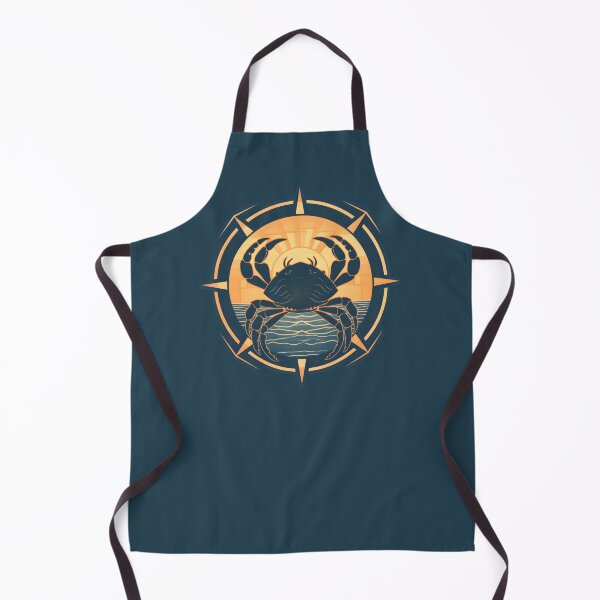 Item preview, Art Deco Cancer Crab Emblem - Zodiac June July Birth Month - Rising Sun Ocean Water Nautical designed and sold by l8yofthelake.