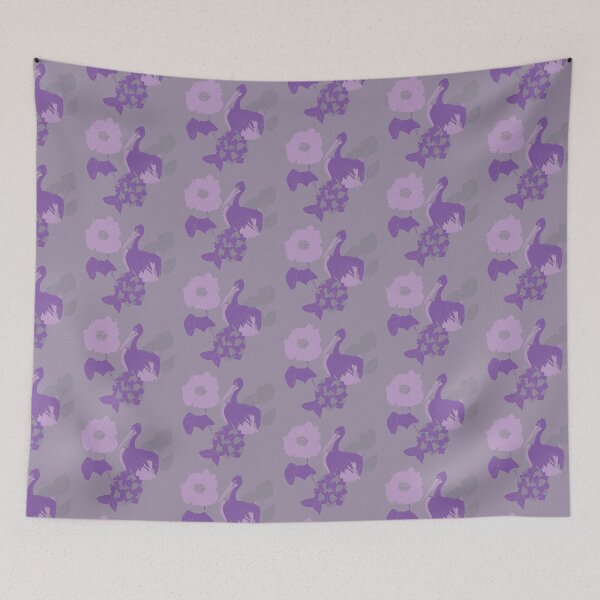 Item preview, Pelicans in the flowers purple version designed and sold by GENEST-V.