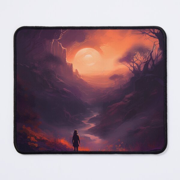 Item preview, Mystical sunset digital art - sunset art lover, wall art, photo print metal image, vacation landscape framed art print designed and sold by VilescytheArt.