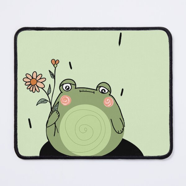 Item preview, Cute Green Frog Holding Flowers designed and sold by GaemGlomDesign.