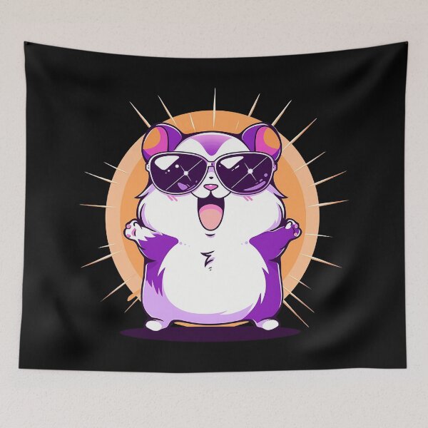 Item preview, summer party cute hamster in sunglasses designed and sold by ArtHideaway.