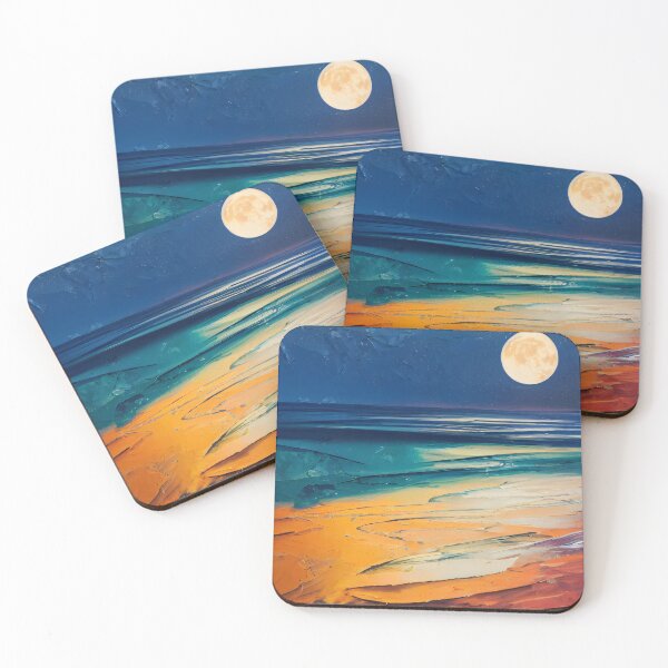 Item preview, Summer dream of love - oil painting - the sound of the sea in the full moon - romance designed and sold by Pixelboys.