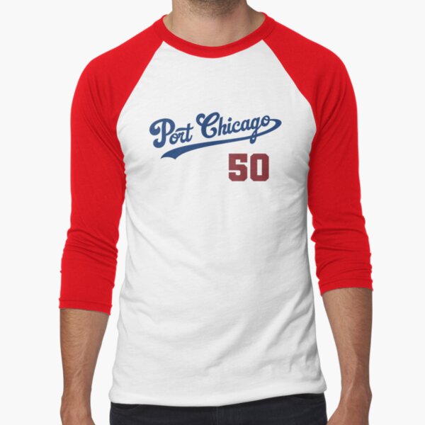 Port Chicago 50 Graphic (Royal Blue/Red) Baseball ¾ Sleeve T-Shirt