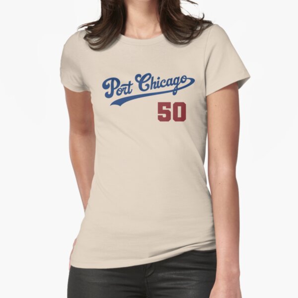 Port Chicago 50 Graphic (Royal Blue/Red) Fitted T-Shirt