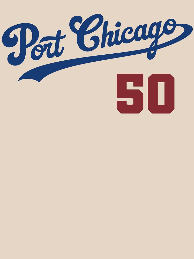 Thumbnail 3 of 3, Fitted T-Shirt, Port Chicago 50 Graphic (Royal Blue/Red) designed and sold by PortChicago.