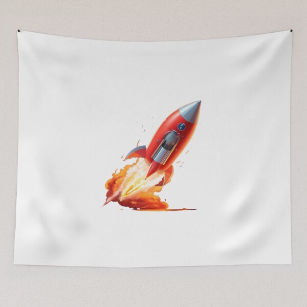 Item preview, Red Rocket Launch - Space Exploration designed and sold by aiprintiq.