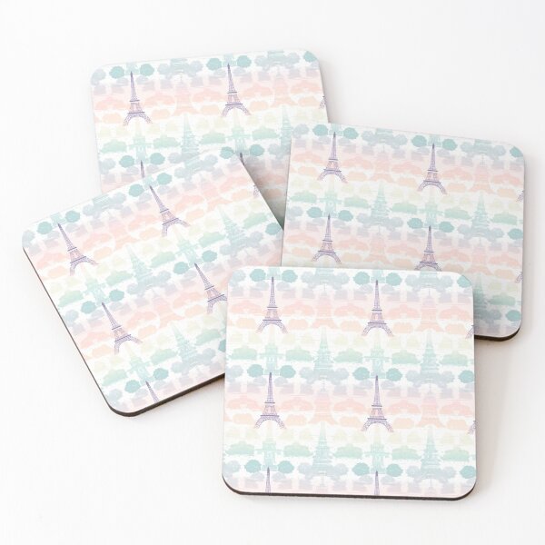 Item preview, Eiffel Tower Springtime Travel Tile | Minimalist Pastel Wanderlust Pattern designed and sold by FamMeetsWorld.