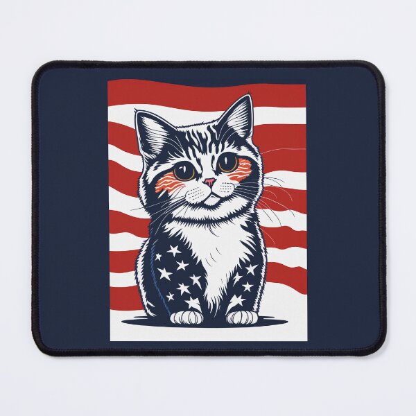 Item preview, patriot cute cat against the background of the flag designed and sold by jkrphoto.