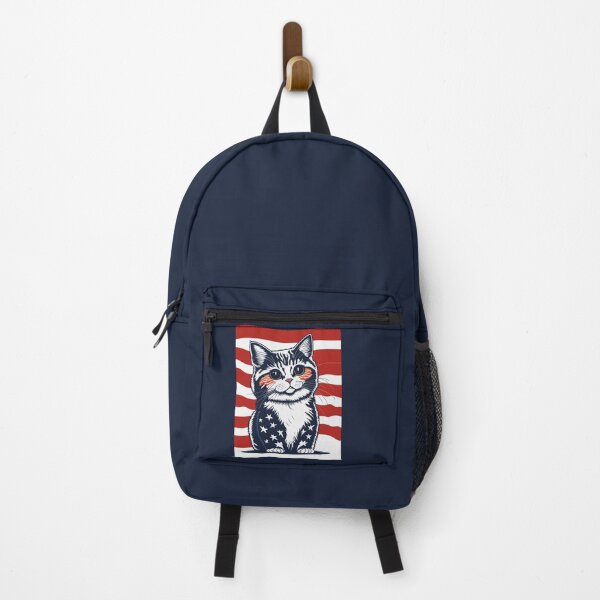 Item preview, patriot cute cat against the background of the flag designed and sold by jkrphoto.