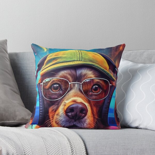 Item preview,   A cockerspeniel DJ dog With glasses and Headphones,hears music and drinks coffee,puppy, cub, dog, animals, cap, cartoon, beautiful, cute, personification, kitten,musical designed and sold by Hermossa-Art.