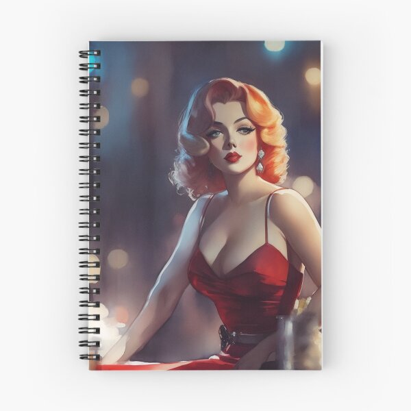 Item preview,  A Beautiful 40s Art Deco Style portrait of a red head starlet girl designed and sold by Vintage Designs +.