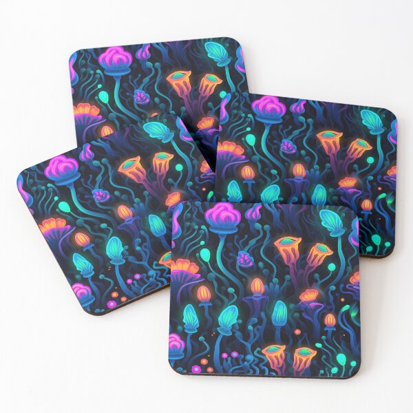 Item preview, Deep Sea Neon Coral Reef - Illustration - The luminous power of love designed and sold by Pixelboys.