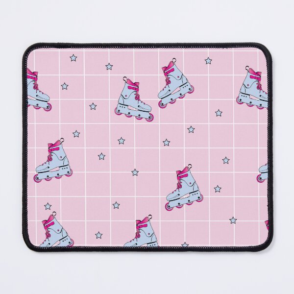 Item preview, blue and pink roller skate texture with stars designed and sold by lazonabianca.